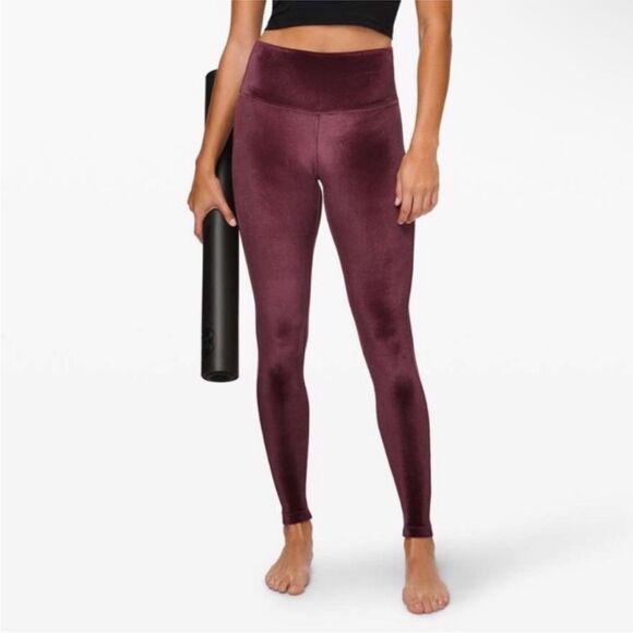 LULULEMON | Special Edition Wunder Lounge Velvet Garnet Leggings Women’s Size 12 - Picture 1 of 14